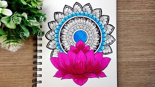Sports Performance Lotus Mandala Art | Lotus Drawing | How to draw Lotus | Mandala art | Easy Lotus mandala Drawing