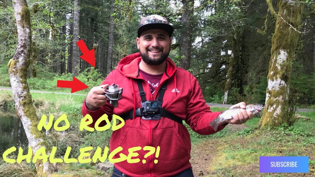 NO ROD FISHING CHALLENGE?! (Hebo Lake) YouTube