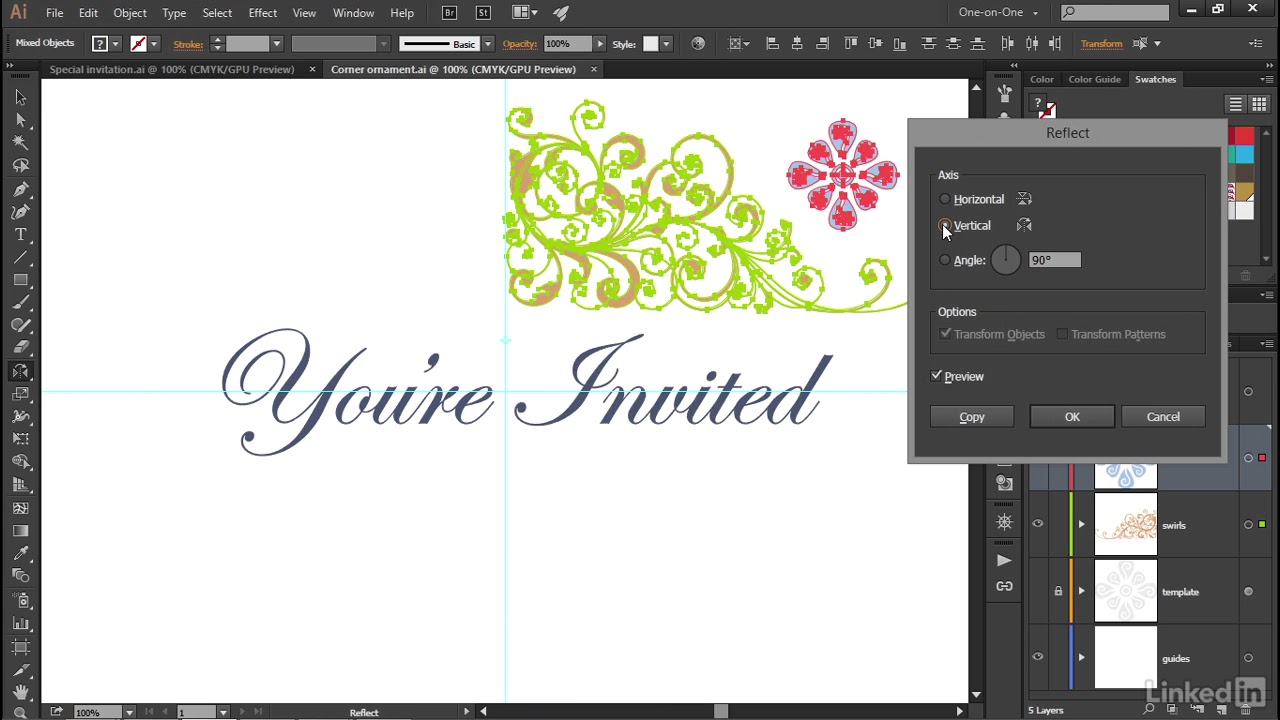 Adobe Illustrator CS6 P057 Using the Reflect tool - YouTube