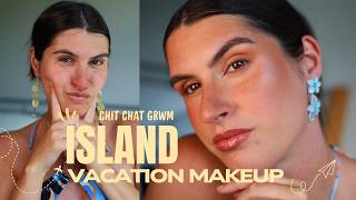 Chit Chat GRWM Life Update: Travel Stories + ISLAND HOLIDAY MAKEUP 🌴🌺🐚