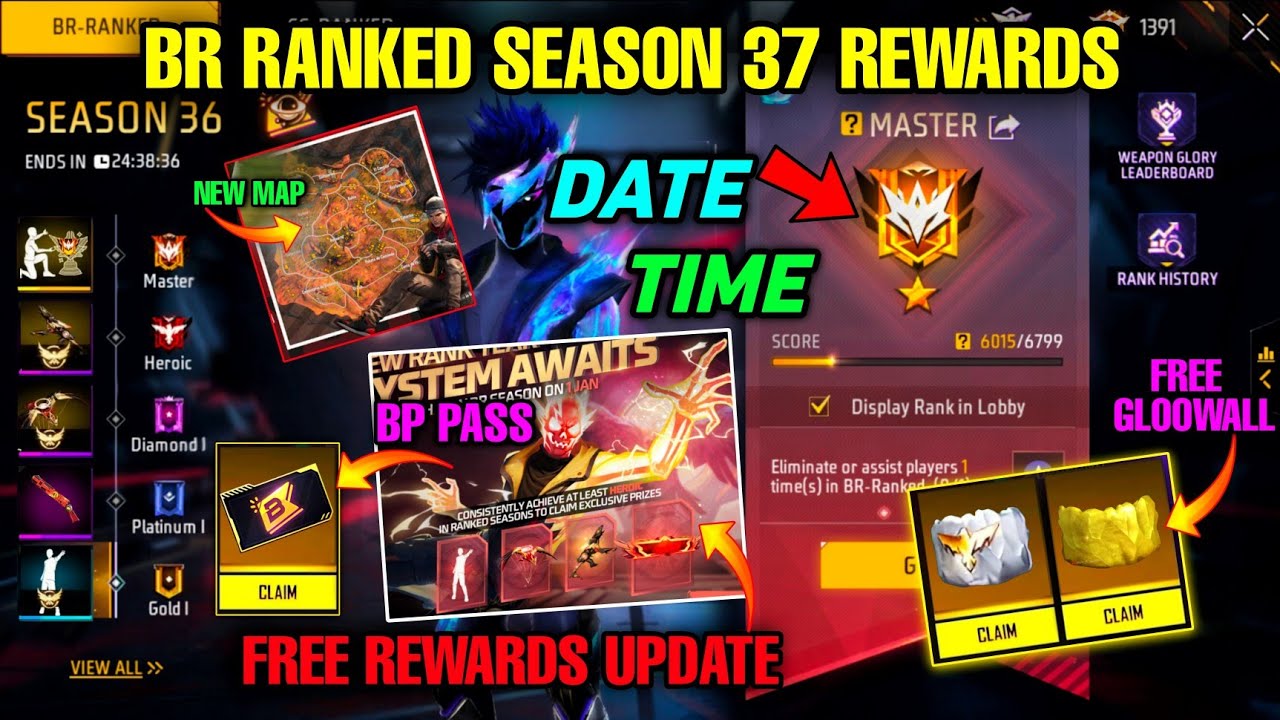 BR Ranked Season 37 Free Rewards🔥 | kalahari Map Rewards | New Rank ...
