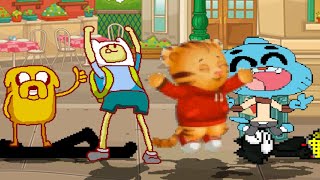 FINN & JAKE TEAM UP WITH DANIEL TIGER & GUMBALL KOF IN SURVIVAL MODE