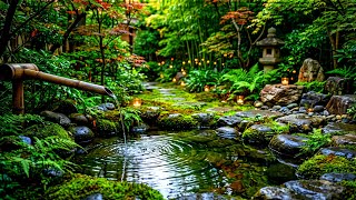 Bamboo Water Fountain & Birds Singing 🌿 Peaceful Garden Ambience