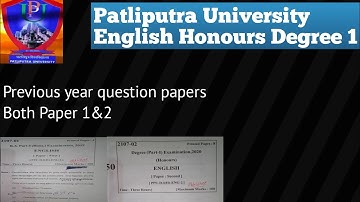 Patliputra University English honours part 1 previous year question paper | #Patliputra university