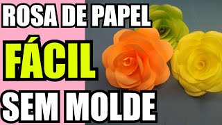 Como fazer ROSA DE PAPEL SEM USAR MOLDE para TOPO DE BOLO !