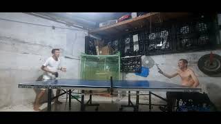 buka baju main malam || kalah dari akwang #tabletennis
