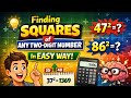 2 Digit Number Square Trick | Fast Calculation Method 🧠