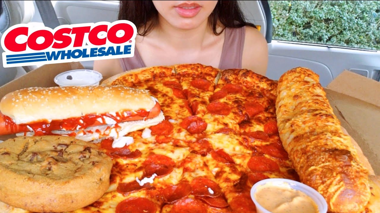ASMR EATING COSTCO CAR MUKBANG PEPPERONI PIZZA HOTDOG RAISING CANES SAUCE REAL Eating Sound TWILIGHT