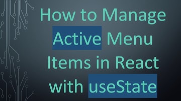 How to Manage Active Menu Items in React with useState