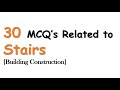 Mcqs for stairs  building construction  civil engineering