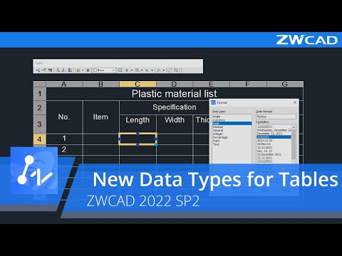 (Video) New Data Types for Tables | ZWCAD 2022- This is how easy it is done 