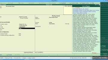 How To Create Bank Account In Tally ERP9