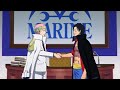 Pirate king luffy and fleet admiral koby shake hands fan animation