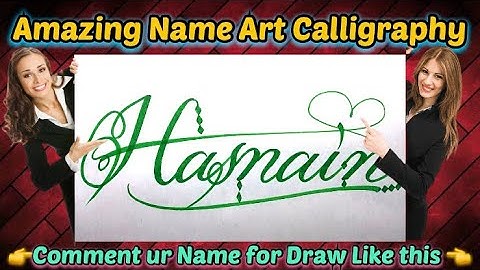 Hasnain Name Signature Calligraphy Status | How to Draw, Cursive Calligraphy with Cut Marker