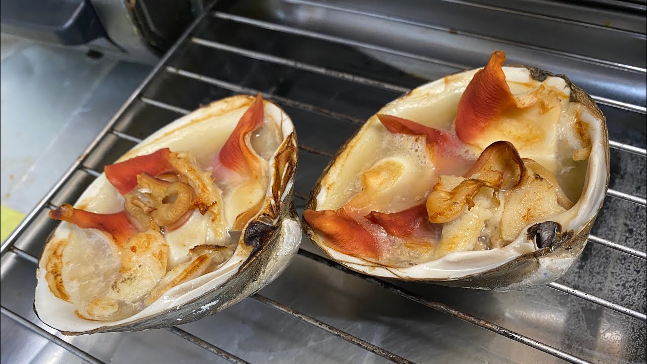 今日の夕飯（きつねそば・ホッキ貝焼き）