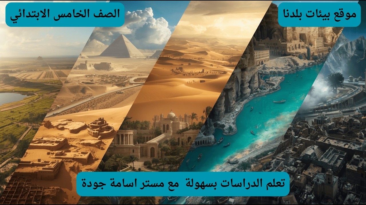 مواقع بيئات بلدنا 📍 الصف الخامس الابتدائي | شرح مبسط + أسئلة مهمة ترم ثاني 2026 🌍✨