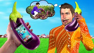 Farmer Brinjal Phone Hindi Kahani Hindi Moral Story Brinjal Mobile Must Watch Funniest Comedy Video