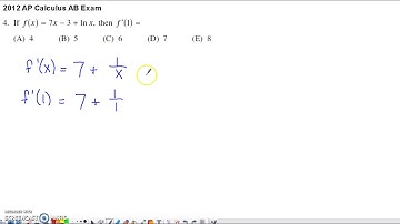 2012 AP Calculus AB Multiple Choice #4 - Determine f