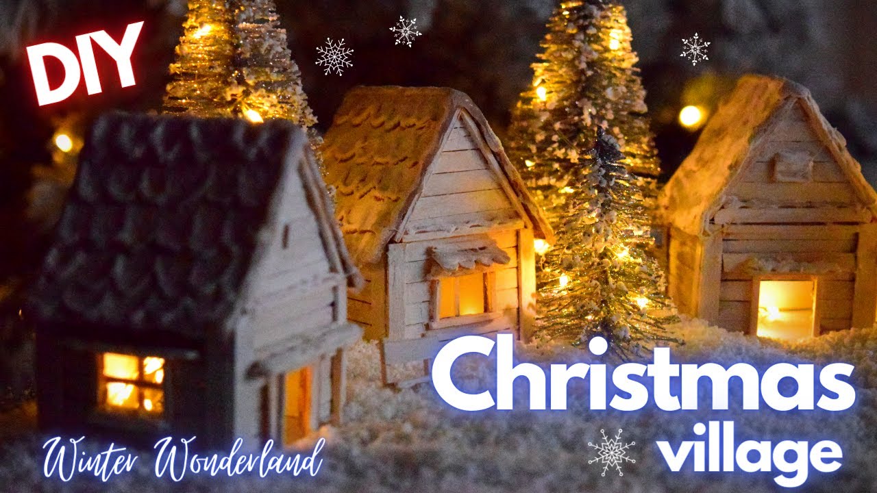 DIY Christmas village tutorial  Winter wonderland village Free pattern  Belle Decor & DIY