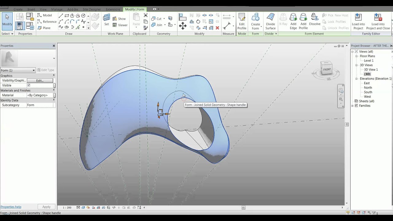Organic shape in Autodesk Revit - Salvador Dali's "After the rain