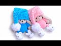 BUNNY in PAJAMAS with LACEY HAT crochet PROMO Video / Bunny pattern Etsy / Amigurumi bunny