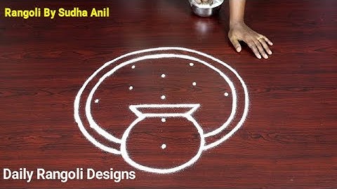 Easy Pongal Pot Kolam with 5*3 dots | Sankranthi Bhogi Kundala Muggulu | Festival Rang Rangoli
