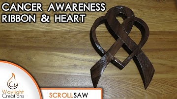Cancer Awareness Ribbon & Heart Scroll Saw Pattern