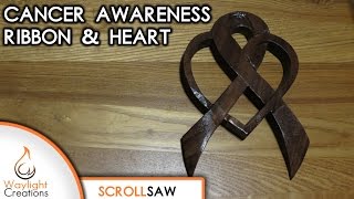 Cancer Awareness Ribbon & Heart Get the JPEG Pattern - http://waylightcreations.com/cancer-awareness-ribbon-heart-scroll-saw-