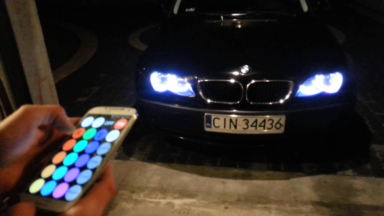BMW E46 Angel Eyes RGB - YouTube