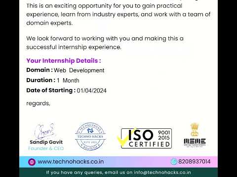 Intern at TechnoHacks EduTech