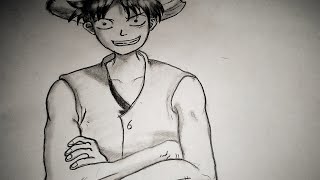 how to draw luffy from one piece كيفية رسم لوفي