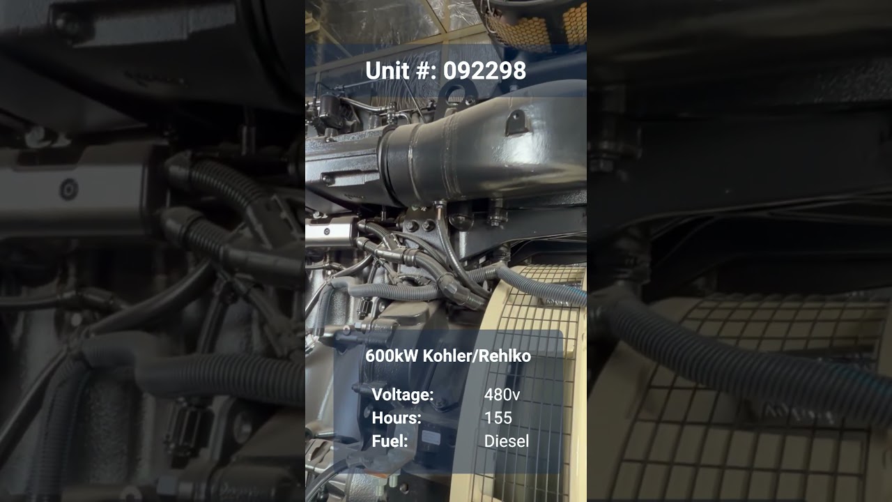 600kW Kohler Rehlko Diesel Generator LOAD BANK TEST | 3-Phase, 480V Unit 092298