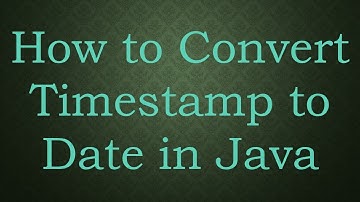 How to Convert Timestamp to Date in Java