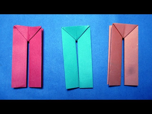 Origami-How to Make Paper Dress Pants ? origami paper pants making easy  instructions step by step. 