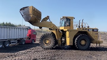 Inside The Cab: CAT 990 Wheel Loader Loads Coal With A Massive One-Pass Bucket 4k - S.G.M Melidis