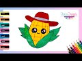 Cómo dibujar un ELOTE kawaii - dibujos fáciles Paso a paso
