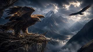 Born to Survive: A Young Golden Eagle’s First Flight Above the Mountain Cliffs
