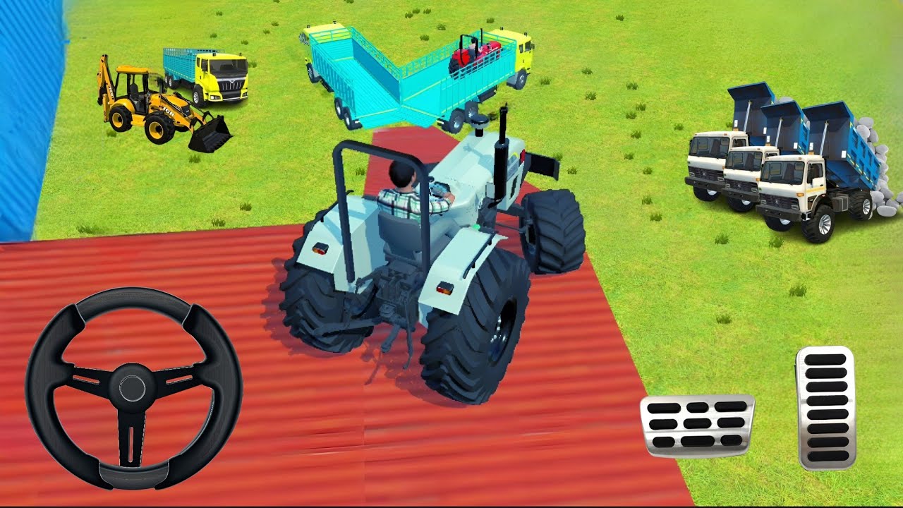 Drive JCB and Unloading Stone From Tractor and in Game🔥 