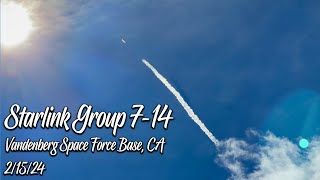 SpaceX Starlink Group 7-14, Vandenberg Space Force Base, CA | 2/15/24