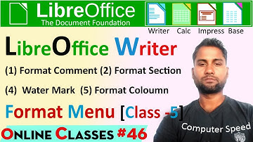 libreoffice |libreoffice format menu | format comment in writer|format column in writer | watermark|