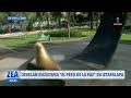 Develan la escultura &quot;El peso de la paz&quot; hecha con armas decomisadas | Noticias con Francisco Zea