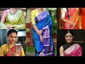 Mix and match blouse and saree contrast/ how to wear different colours saree with contrast blouse