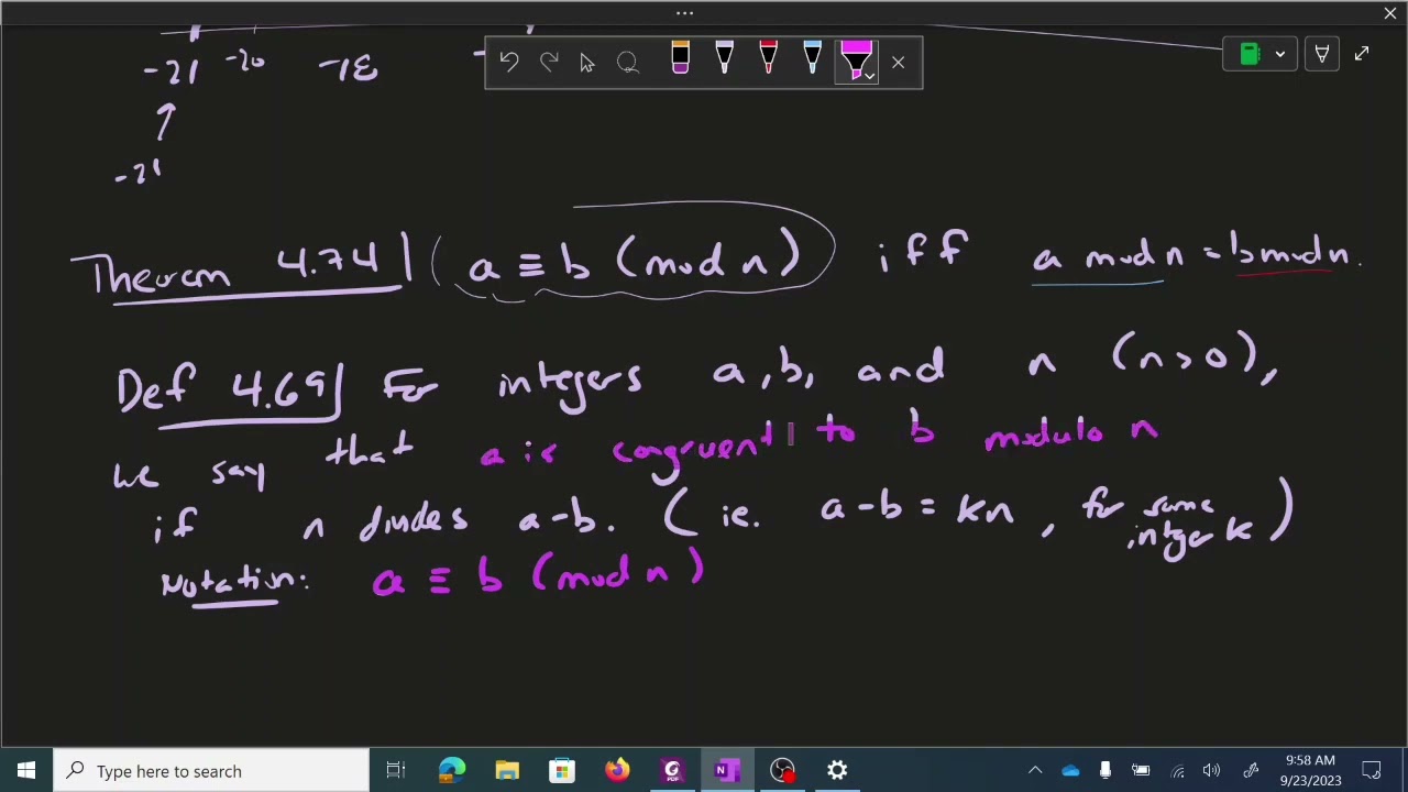 Mod Operator and Congruence Modulo n