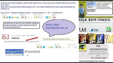 DICAS 2219 WINDEV WEBDEV MOBILE 24 NOVIDADES 21 TXT 1 HEXPORTCSV