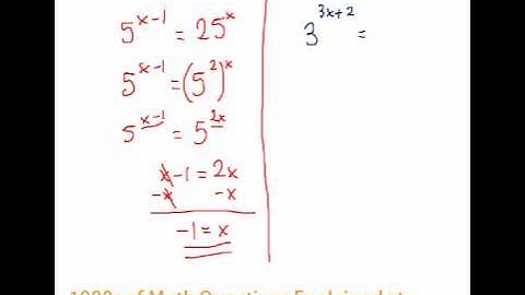 Exponents - Solving Exponential Equations #5-6