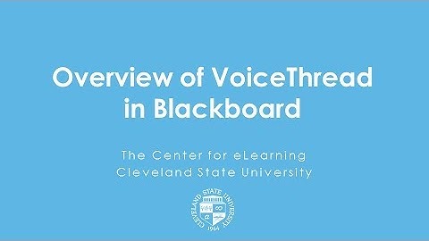 VoiceThread in Blackboard