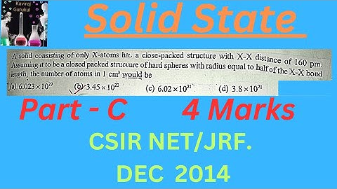 DEC 2014 CSIR NET/JRF | Solid State | PYQ | Chemical Sciences |