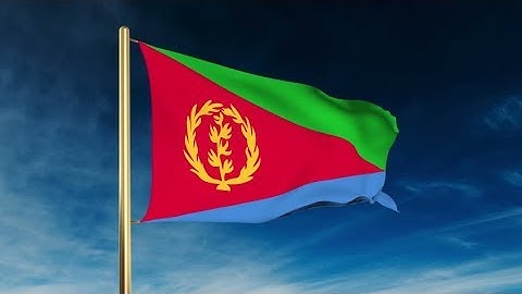 4K Eritrea flag slider style. Waving in the wind with cloud background animation Stock video