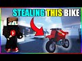 Stealing bike in Minecraft