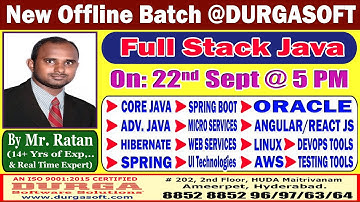 Full Stack Java Offline Training @ DURGASOFT